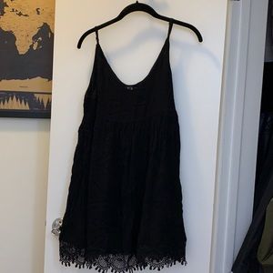 Black lace babydoll dress